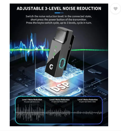 Grenaro Mic For Youtube, Mike For Vlogging,Video Maker, Wireless Mic with Charging Case Microphone - Image 2