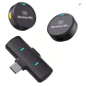 FITRIC Wireless Lavalier Lapel Mic with Round Button for Vlog & YouTube Microphone