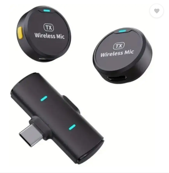 FITRIC Wireless Lavalier Lapel Mic with Round Button for Vlog & YouTube Microphone