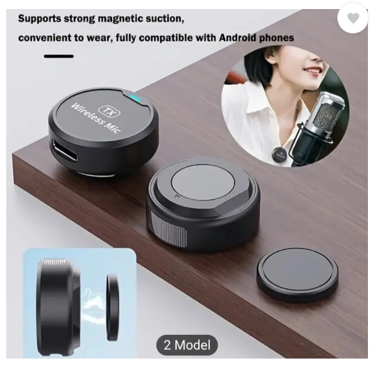 FITRIC Wireless Lavalier Lapel Mic with Round Button for Vlog & YouTube Microphone - Image 2