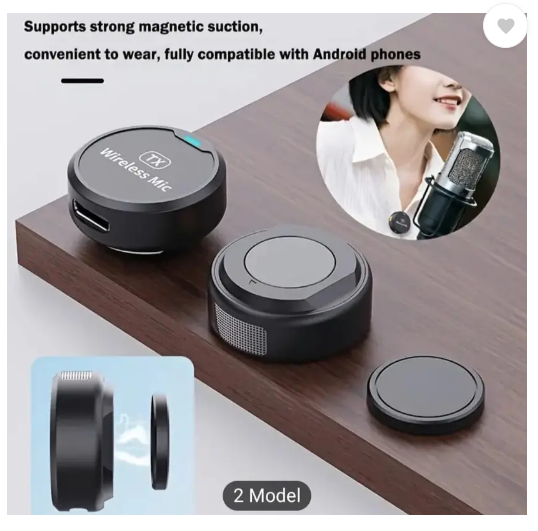 FITRIC Wireless Lavalier Lapel Mic with Round Button for Vlog & YouTube Microphone - Image 3